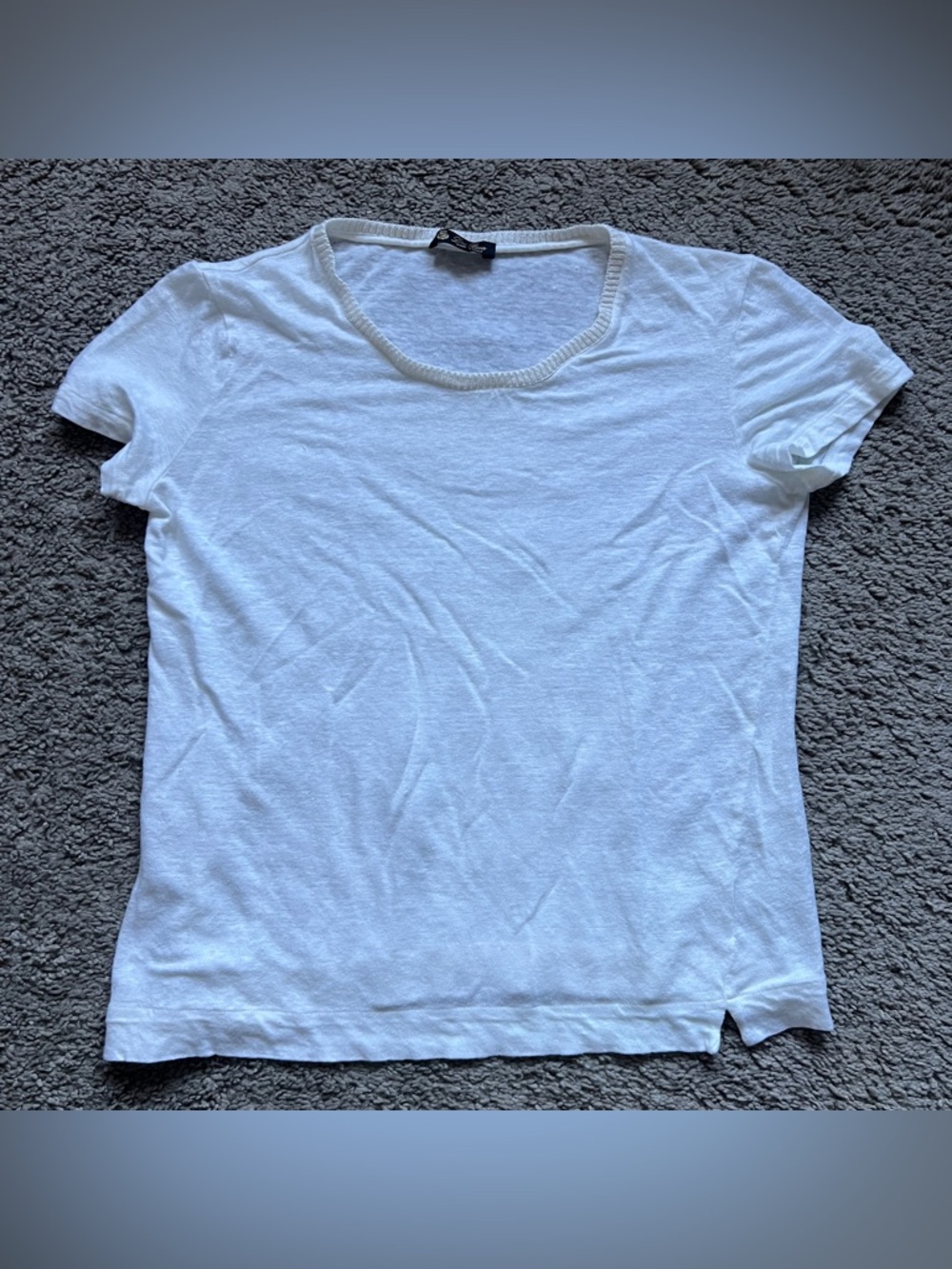 $730 Loro Piana White Sheer Knit T-Shirt size Medium